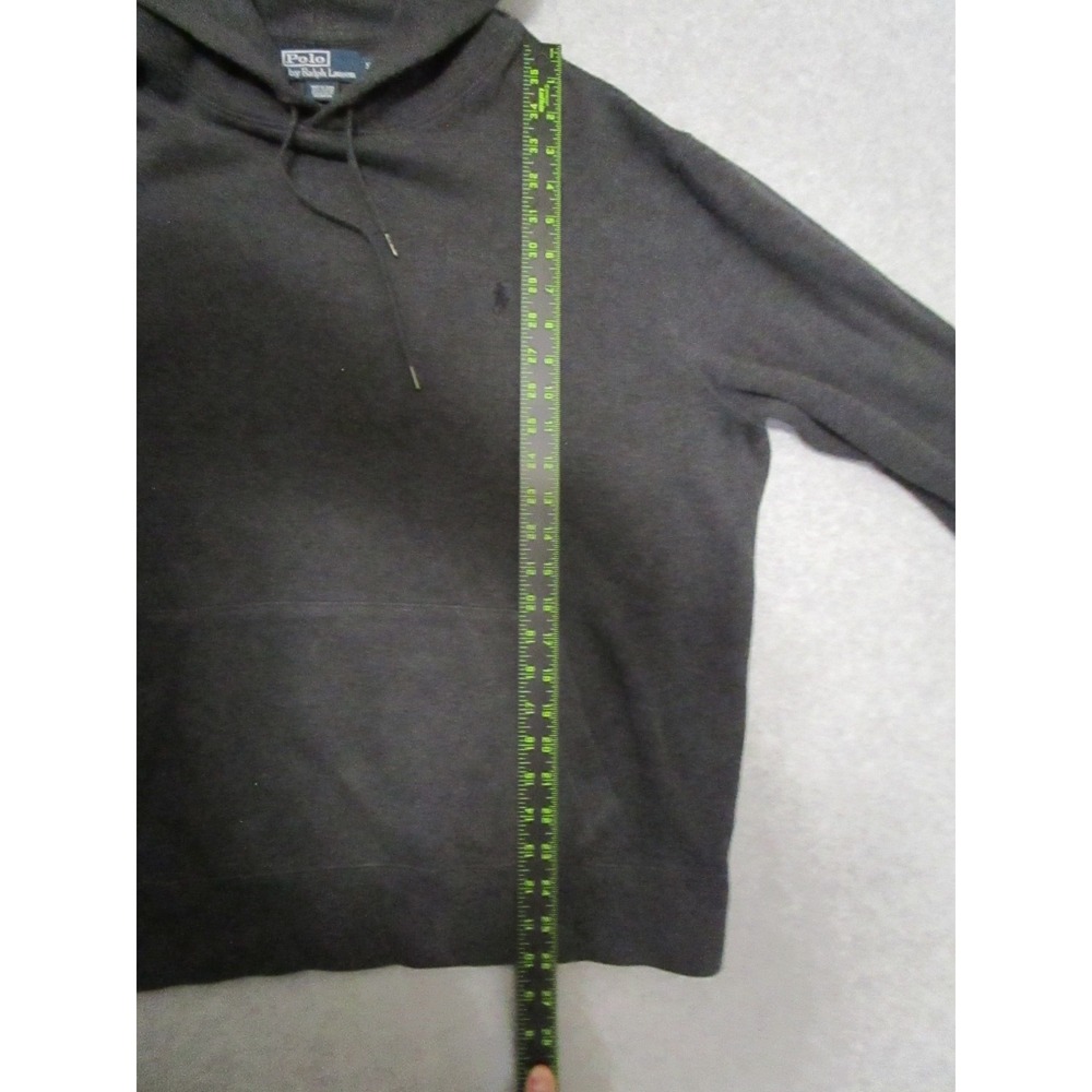 Ralph Lauren Polo Hoodie Mens Extra Large Gray Elbow Patch Pony Logo Sweater - Picture 8 of 11